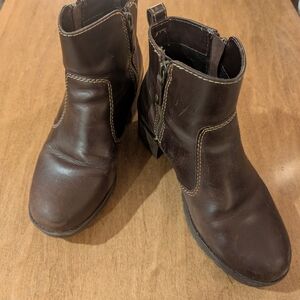 Kids Brown Leather Ankle Boots